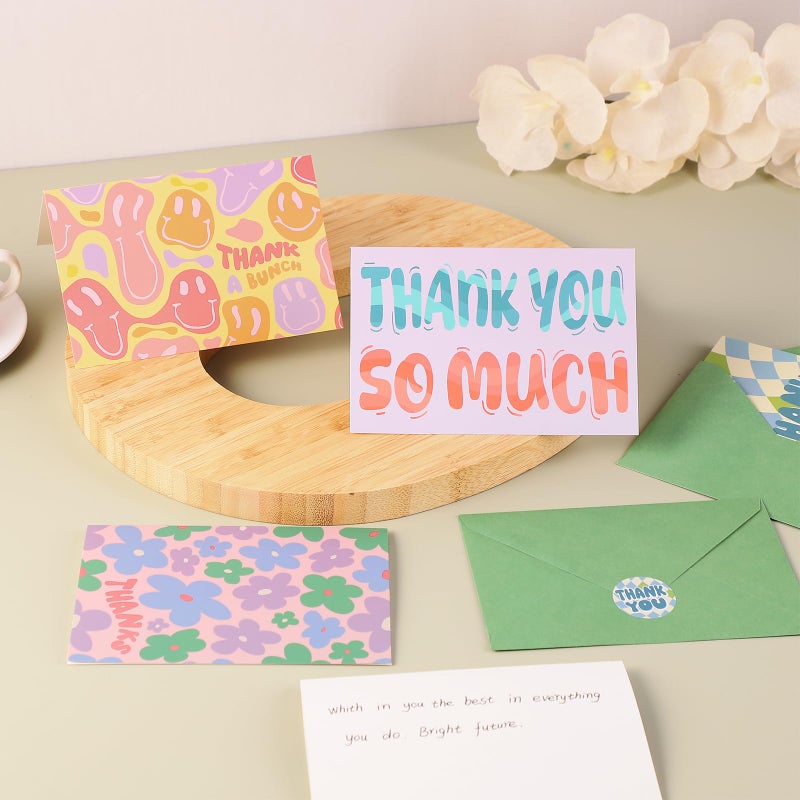 Thboxes 36 Pack Thank You Cards with Envelopes, 4x6 Inch Thank You Cards with Envelopes & Stickers, Cute Greeting Card for Birthday, Wedding, Baby Shower, Bridal Shower, Thanksgiving, Christmas - Image 2